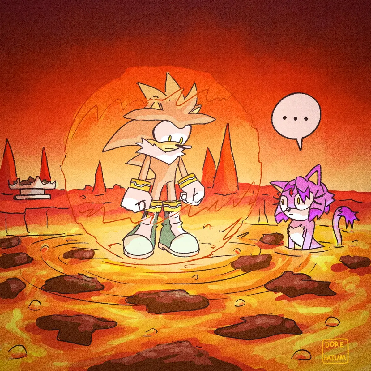 Blaze The Cat, Silver The Hedgehog by Dorefatum
