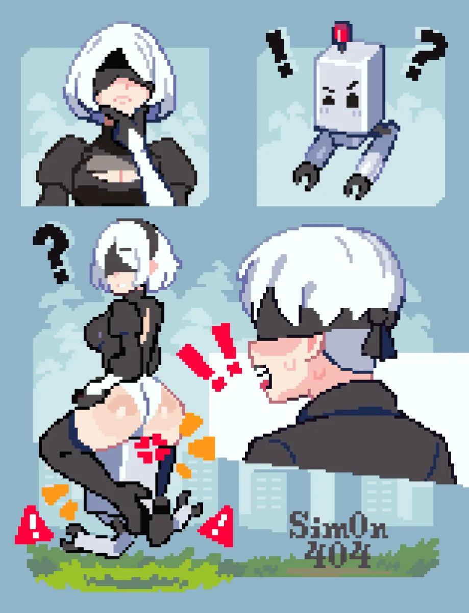 2B (Nier:automata), 9S (Nier:automata) by Sim0N404