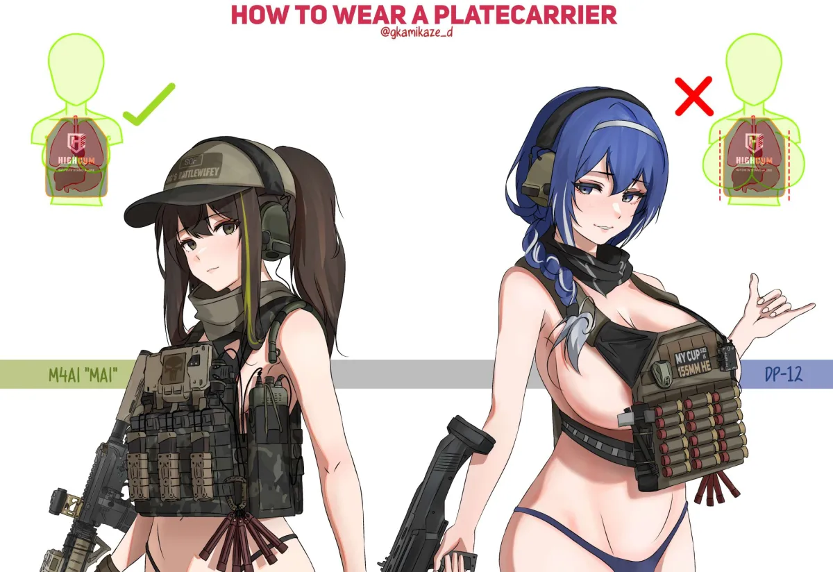 M4A1 (Girls' Frontline), Dp-12 (Girls' Frontline) by Dgkamikaze