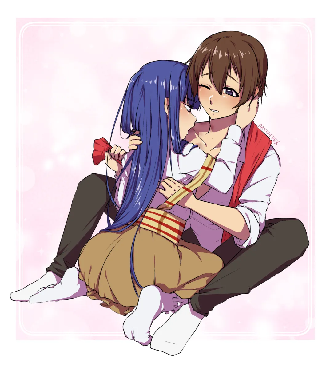 Furude Rika, Maebara Keiichi by Artifedex