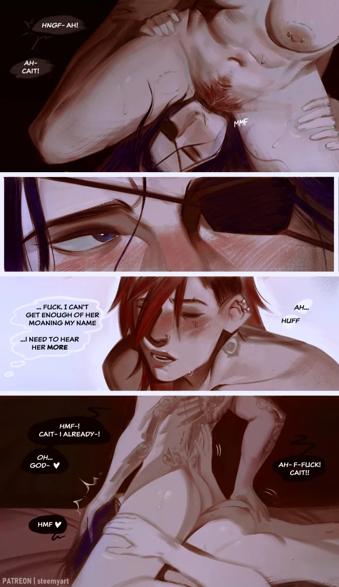 Vi (League), Caitlyn (League) by Steemyart