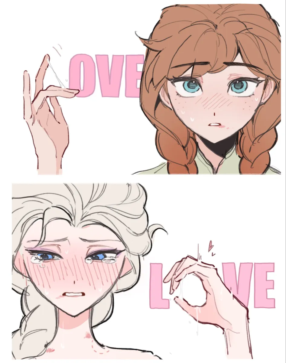Elsa (Frozen), Anna (Frozen) by Kiyomai