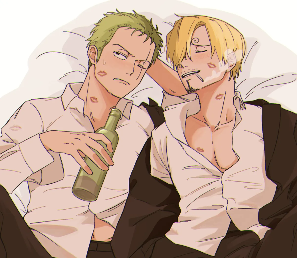 Roronoa Zoro, Sanji (One Piece) by Iqracha