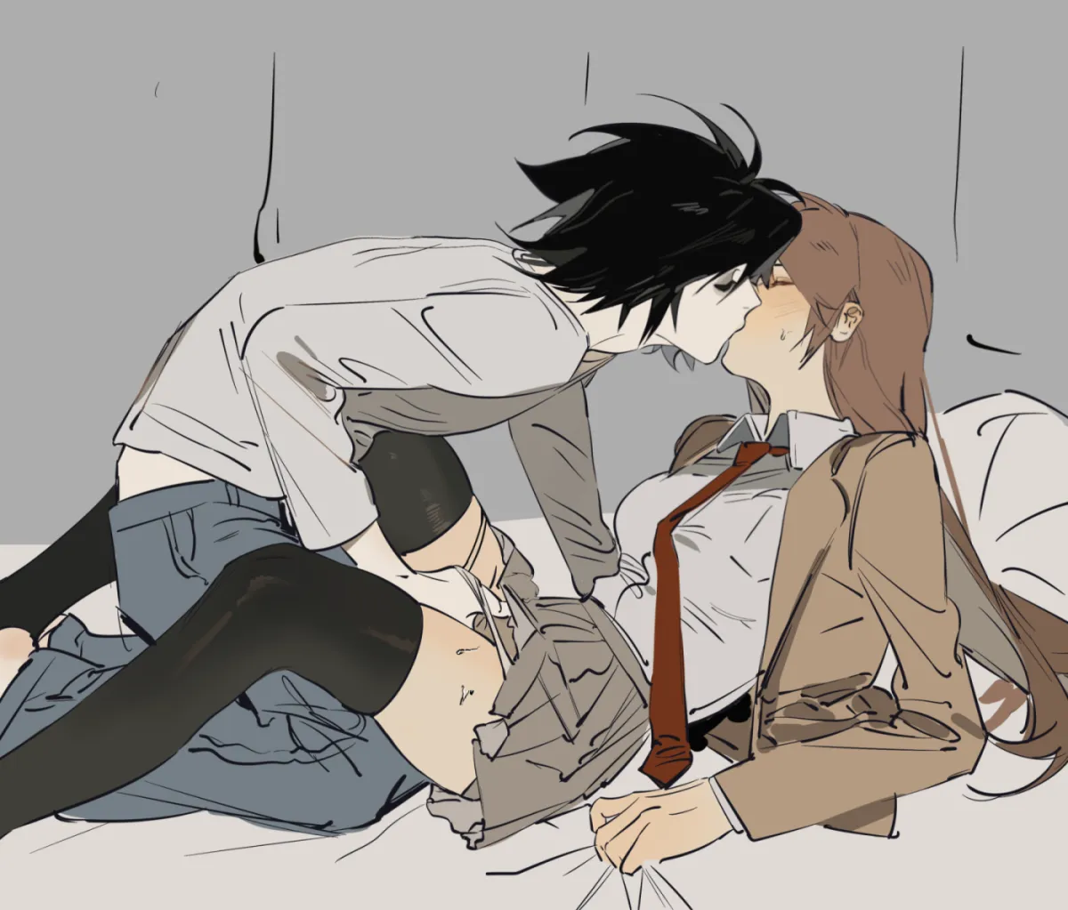 Yagami Light, L (Death Note) by Uikaposting