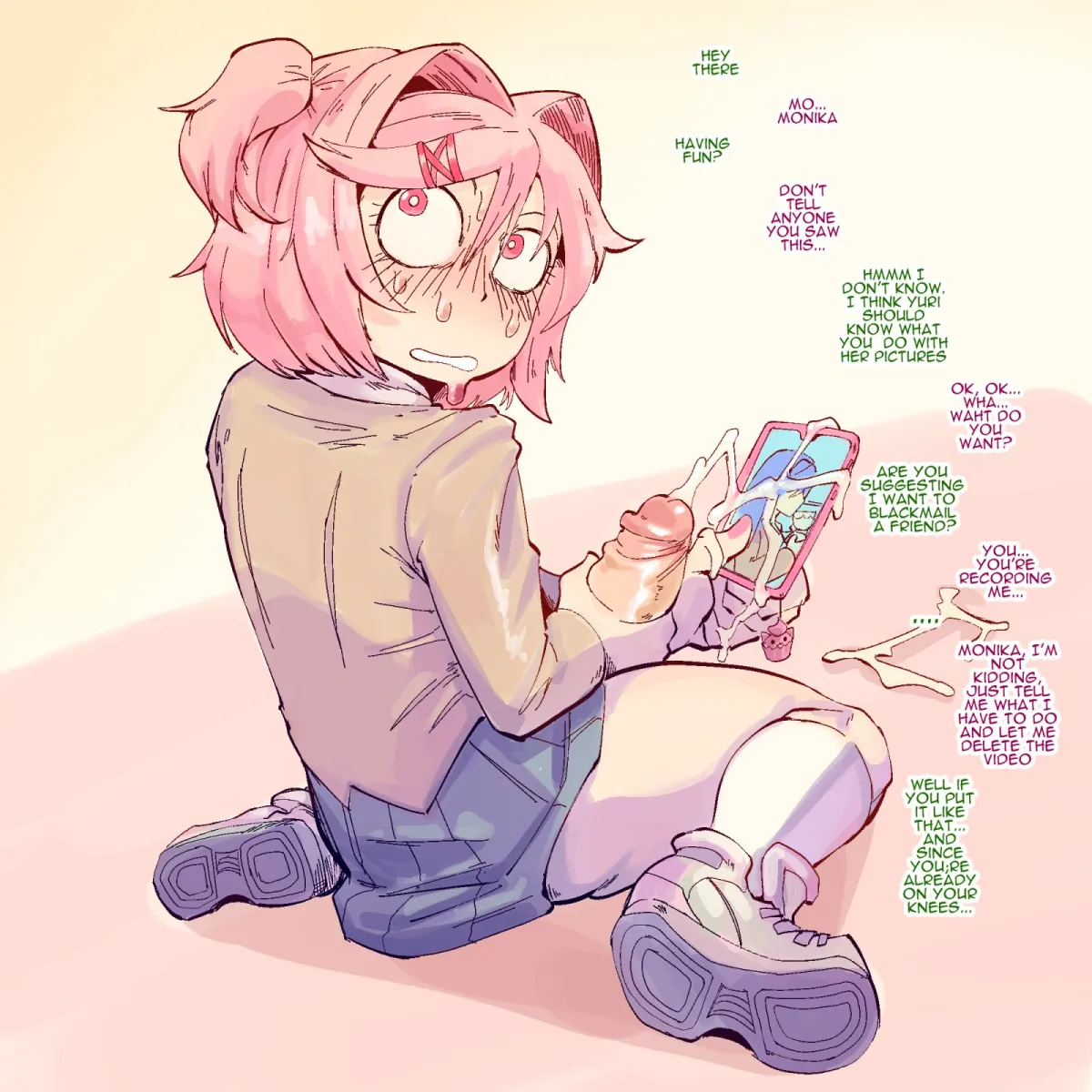 Monika (Doki Doki Literature Club), Natsuki (Doki Doki Literature Club) by Box Chan