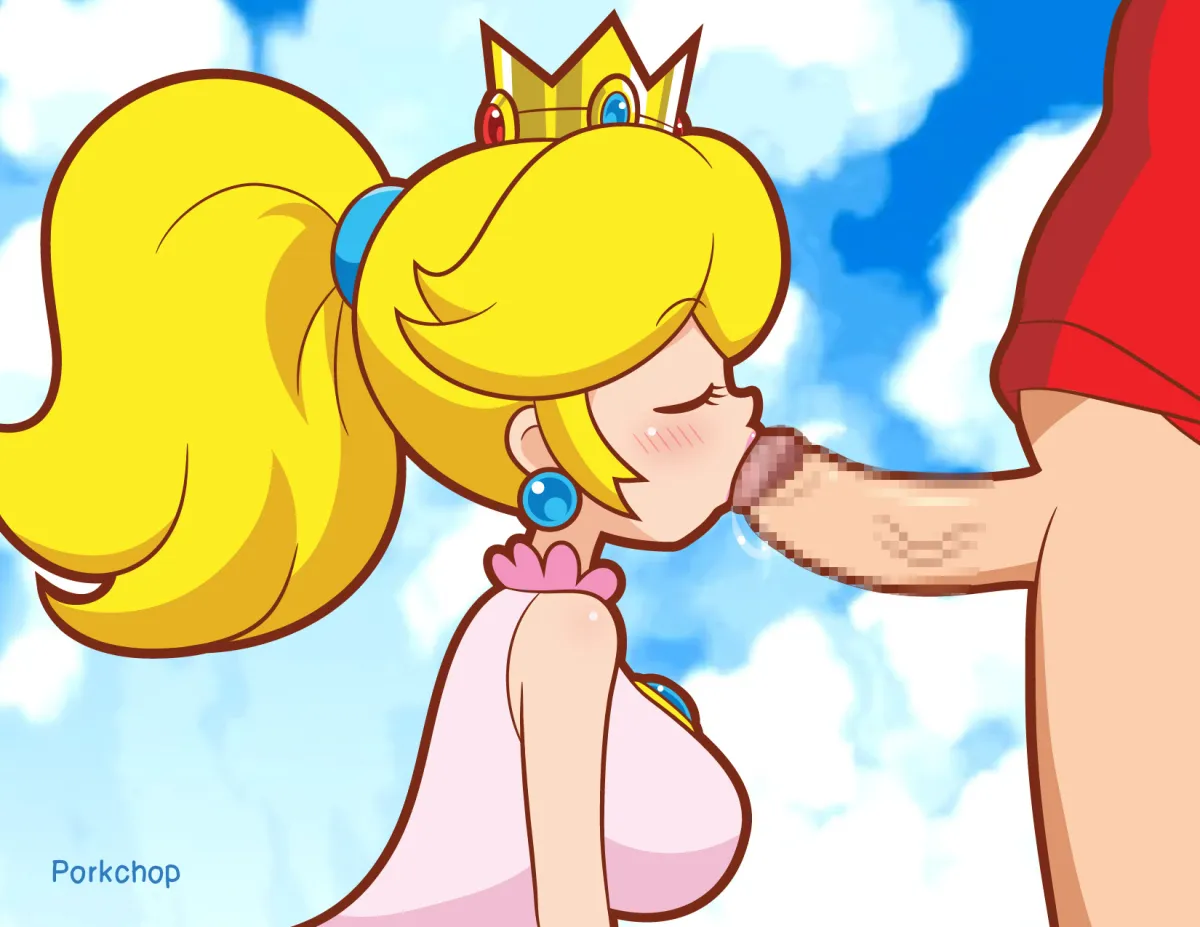 Princess Peach, Mario by Porkchop95