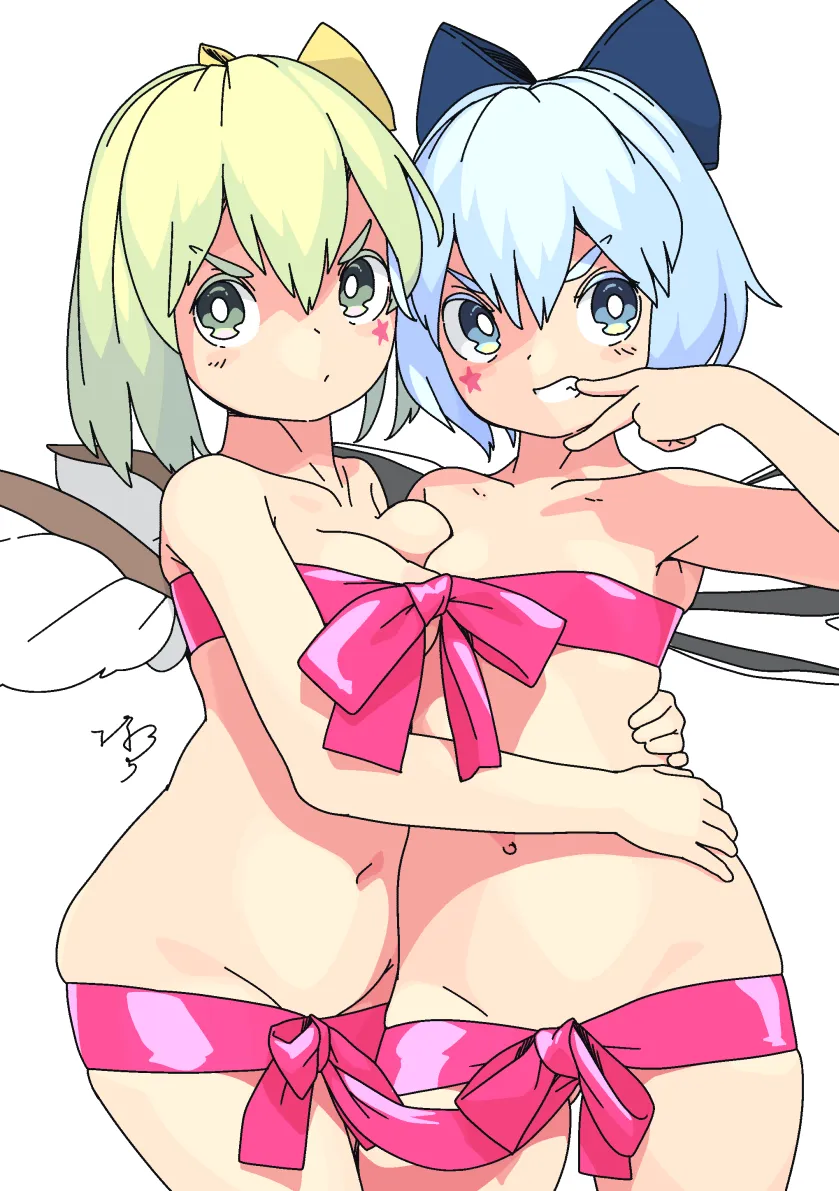 Cirno, Daiyousei by Huxiao (Mistlakefront)