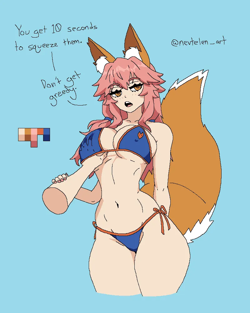 Tamamo No Mae (Fate), Tamamo No Mae (Swimsuit Lancer) (Fate) by Nevtelen