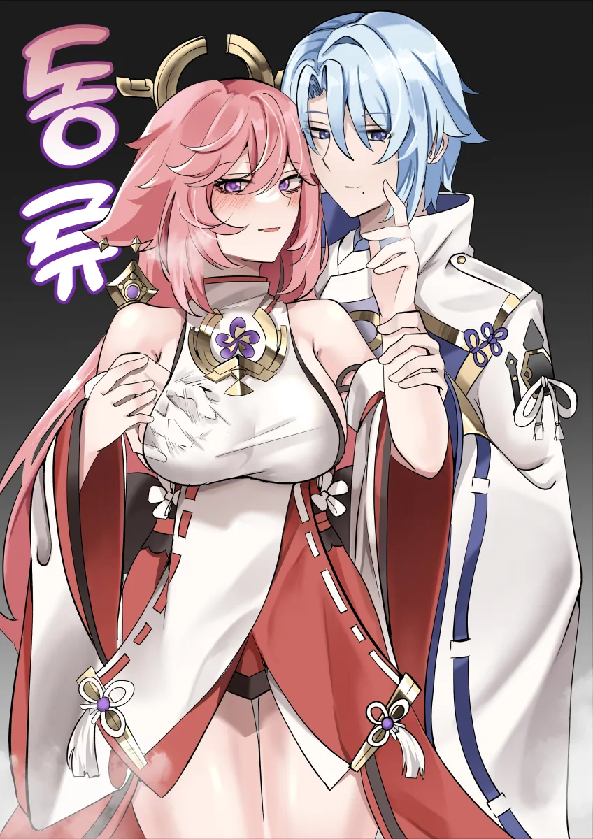 Yae Miko, Kamisato Ayato by Patpang