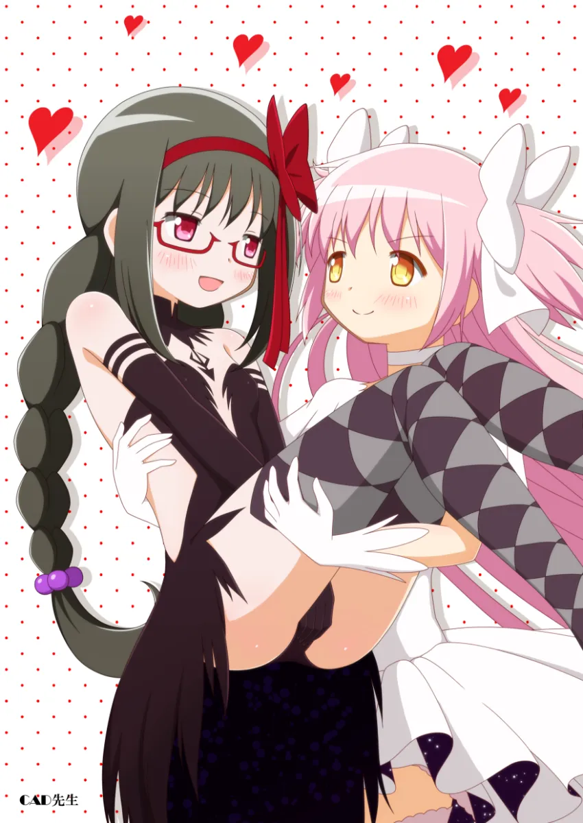 Akemi Homura, Kaname Madoka by Cadsensei