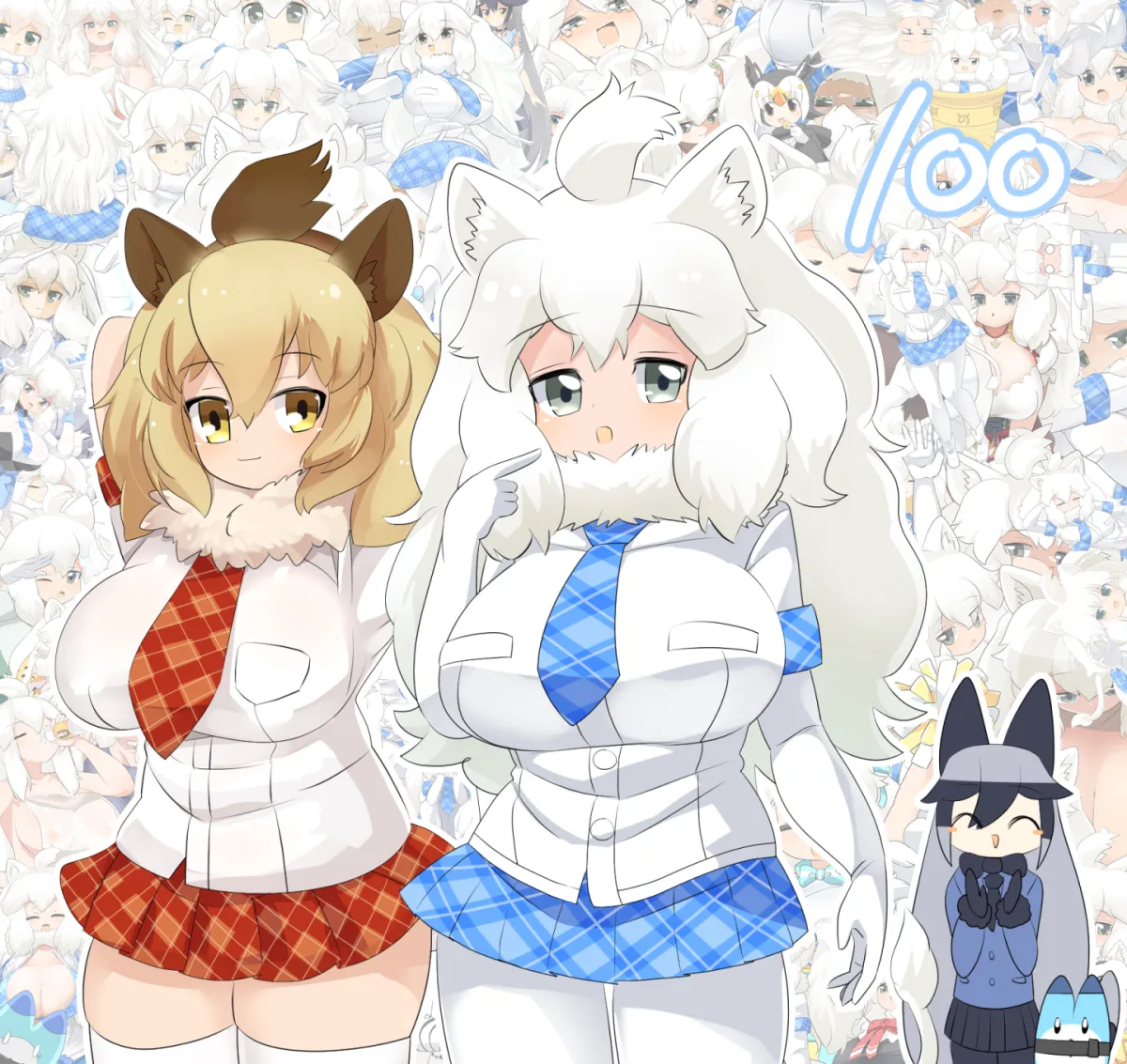Lucky Beast (Kemono Friends), Silver Fox (Kemono Friends) by Lets0020