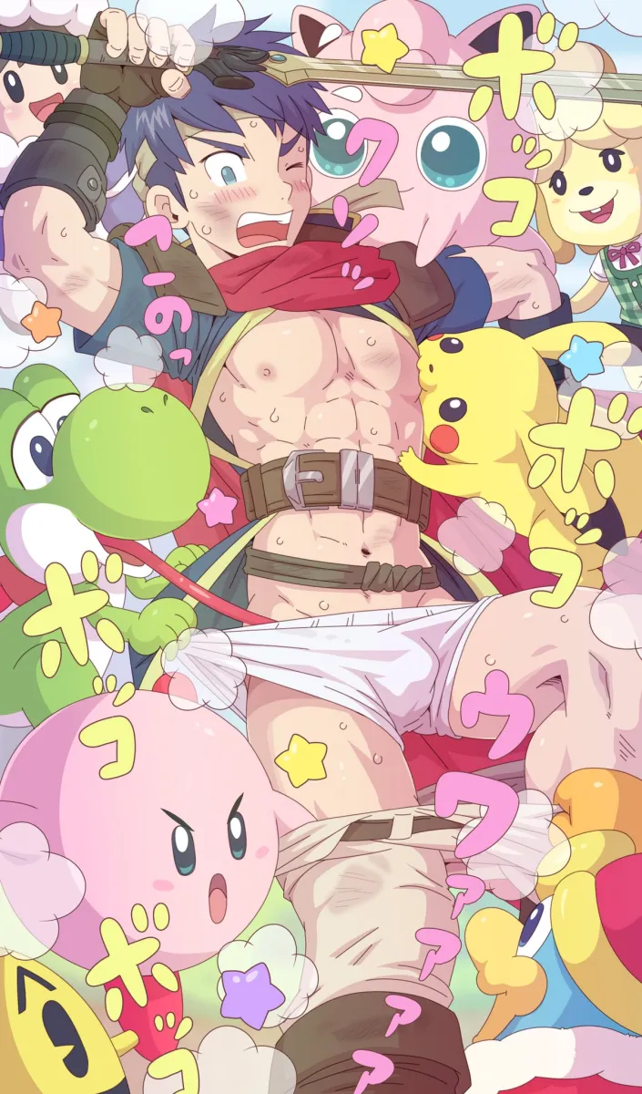 Pikachu, Kirby by Pt (Pt Blackhole)