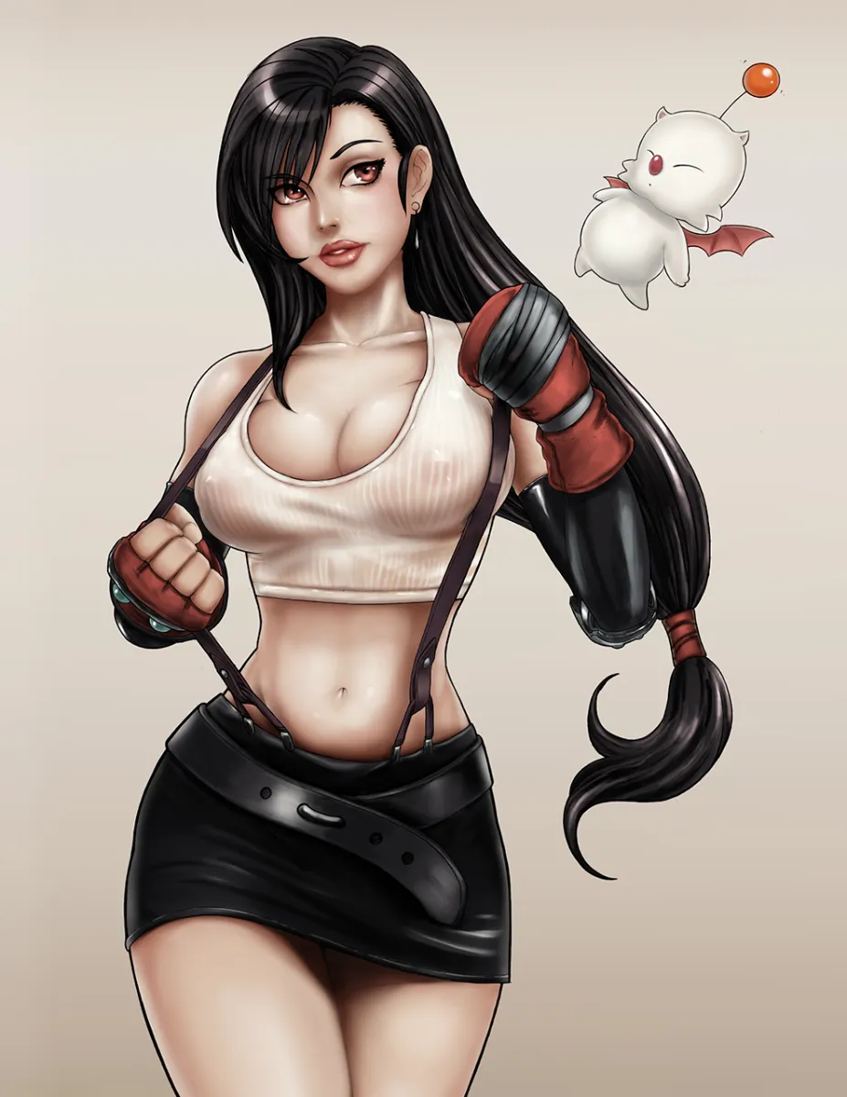 Tifa Lockhart, Moogle by Black Sun Art