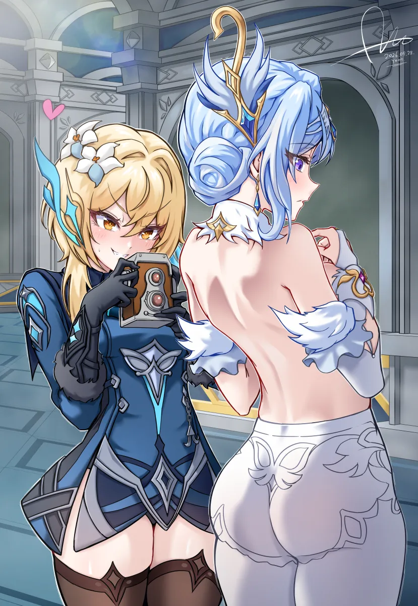 Lumine (Genshin Impact), Odette (Genshin Impact) by Dasoin