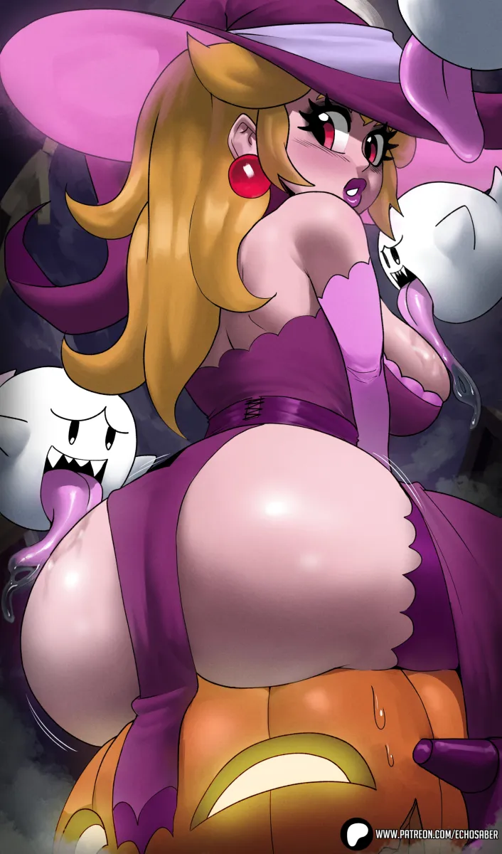 Princess Peach, Boo (Mario) by Echo Saber