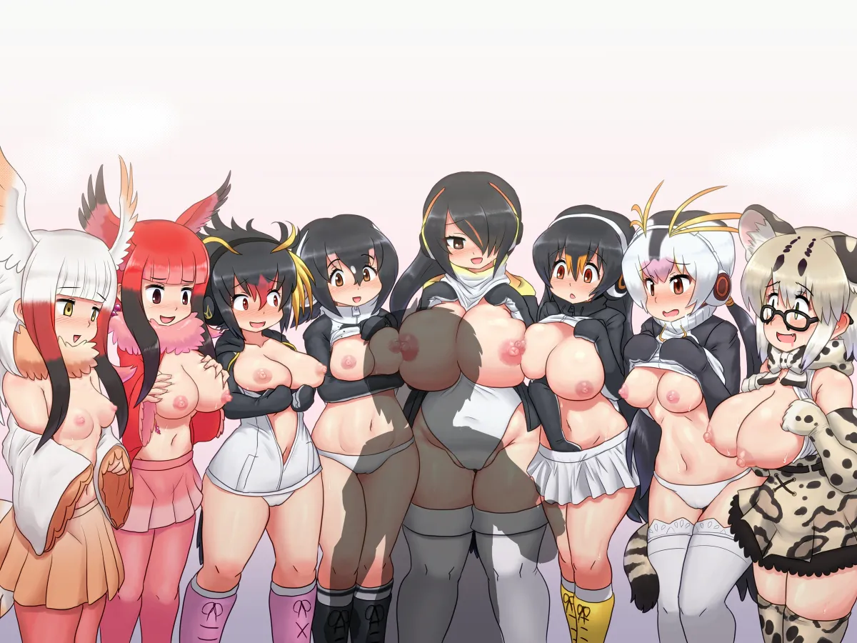 Japanese Crested Ibis (Kemono Friends), Emperor Penguin (Kemono Friends) by Mo23