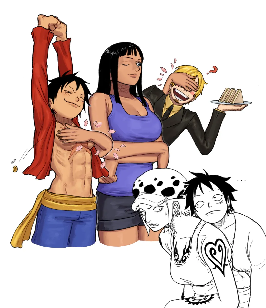 Monkey D. Luffy, Nico Robin by Colereeyn