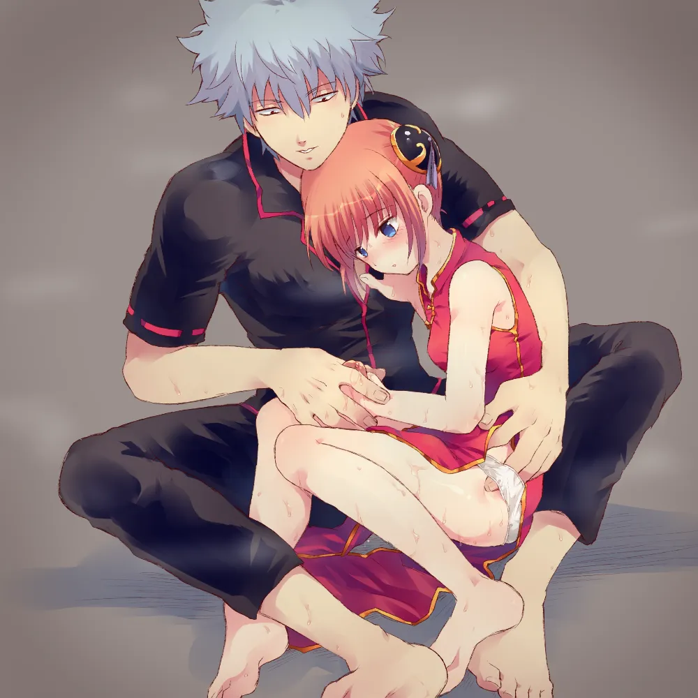 Sakata Gintoki, Kagura (Gintama) by Ginkamiaki