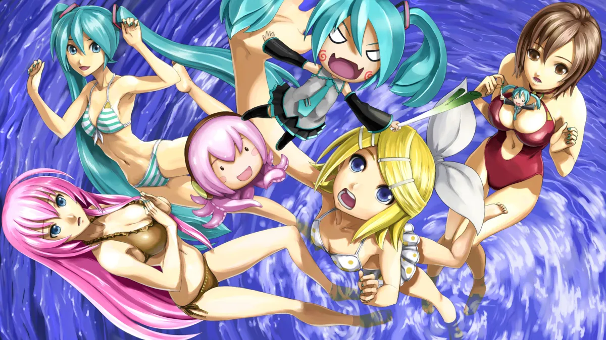 Hatsune Miku, Kagamine Rin by Morisu