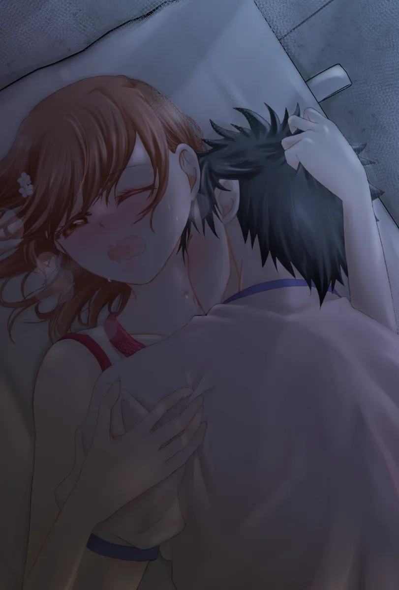 Misaka Mikoto, Kamijou Touma by Hina Rakugaki