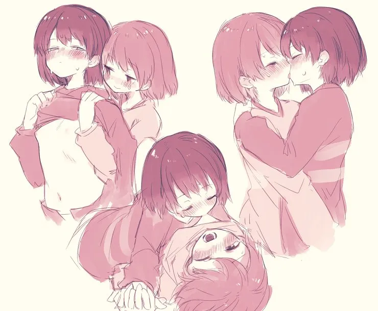 Frisk (Undertale), Chara (Undertale) by Oshiruko (Tsume)