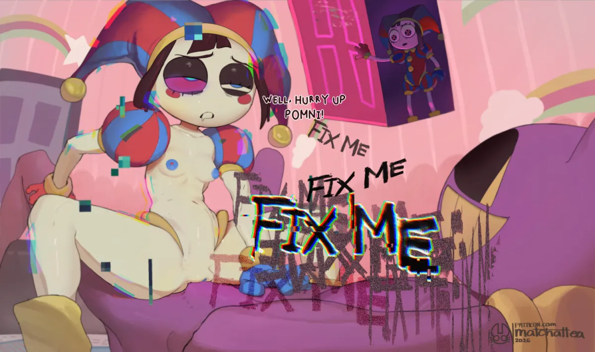 Pomni (The Amazing Digital Circus), Jax (The Amazing Digital Circus) by Matchattea
