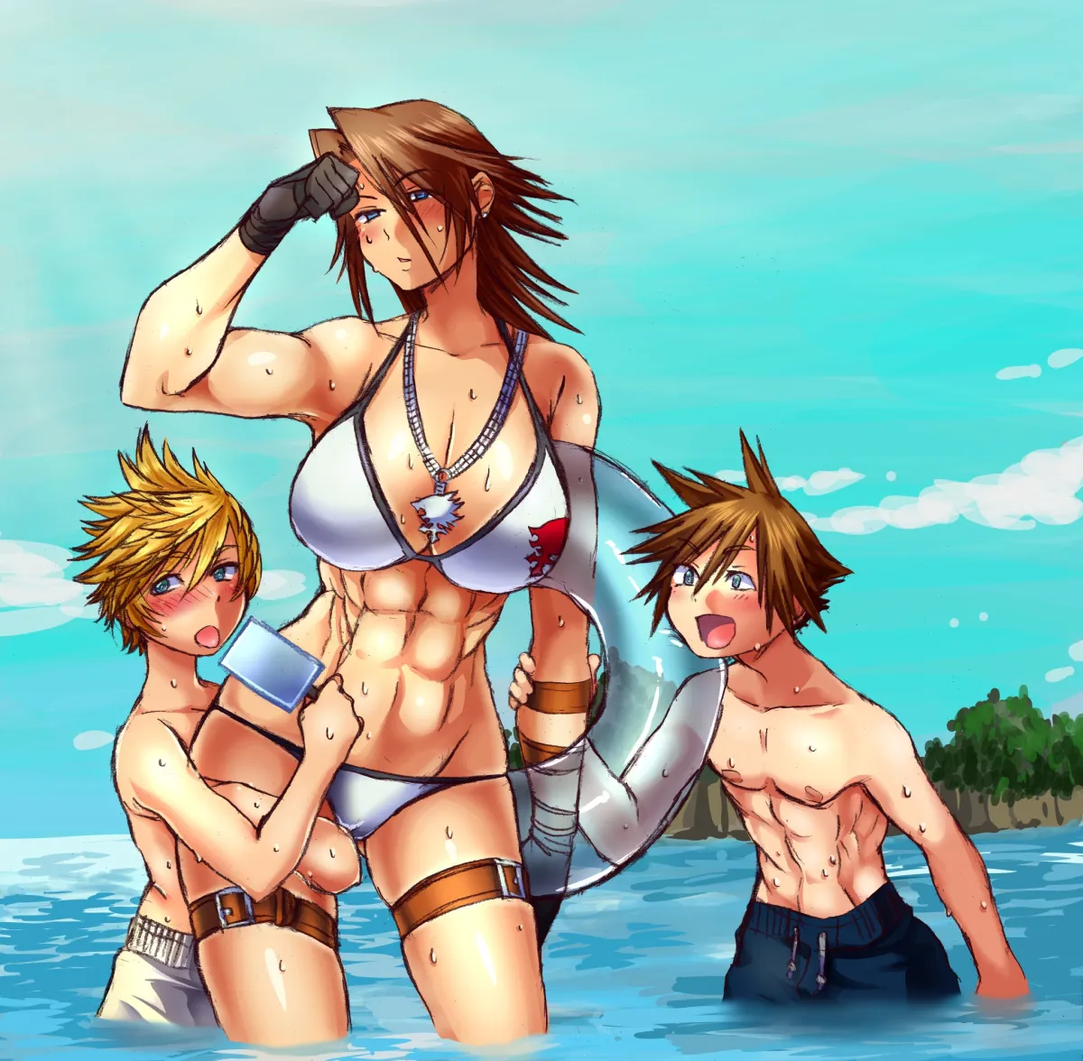 Sora (Kingdom Hearts), Squall Leonhart by Kasu Yasuto