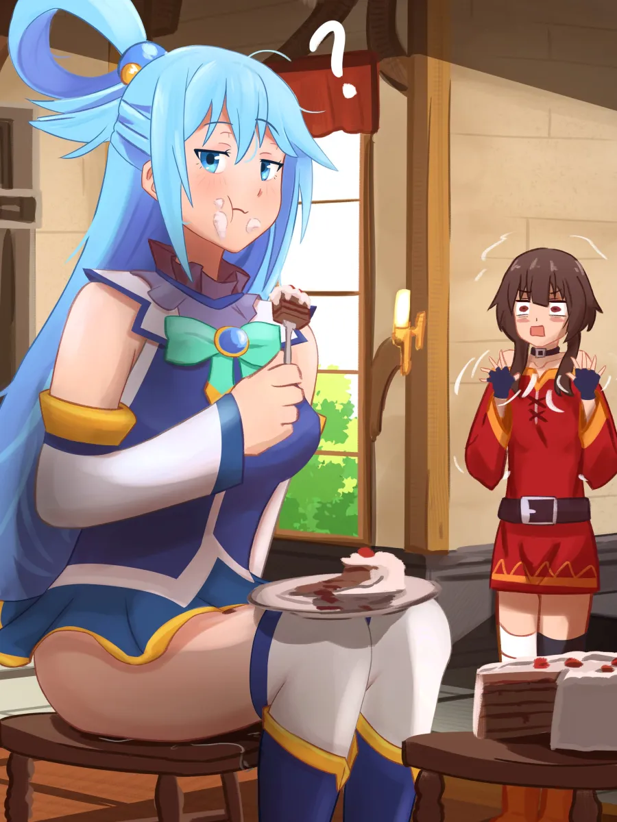 Megumin, Aqua (Konosuba) by Gin San31