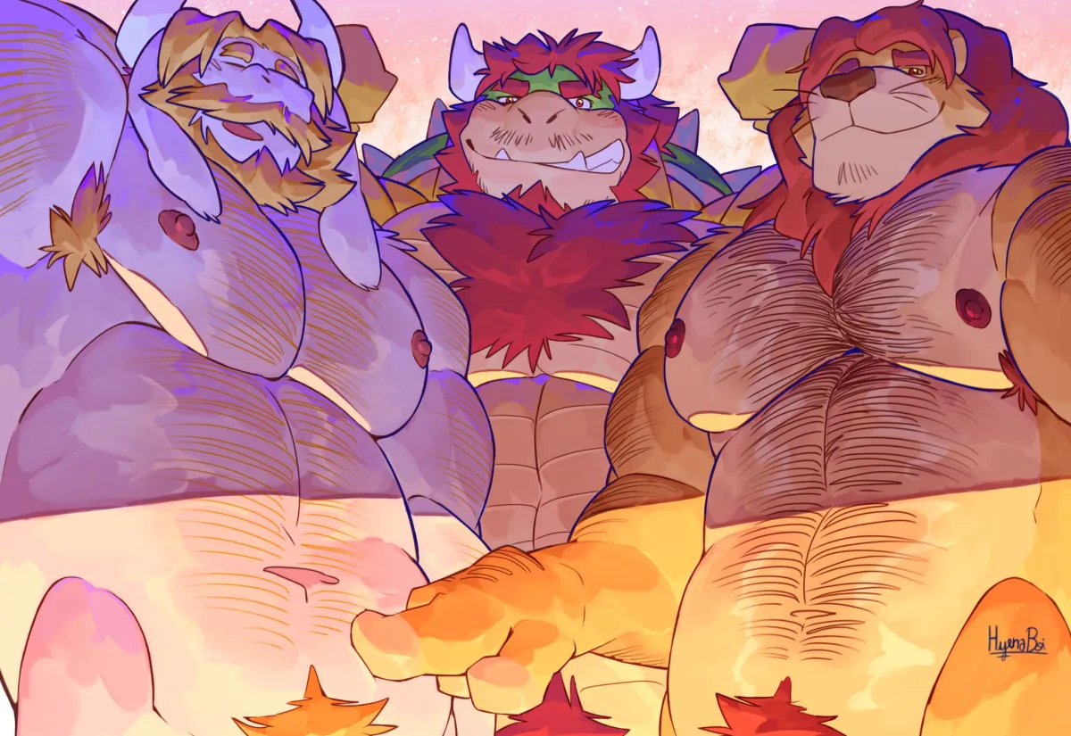 Bowser, Asgore Dreemurr by Hyenaboii