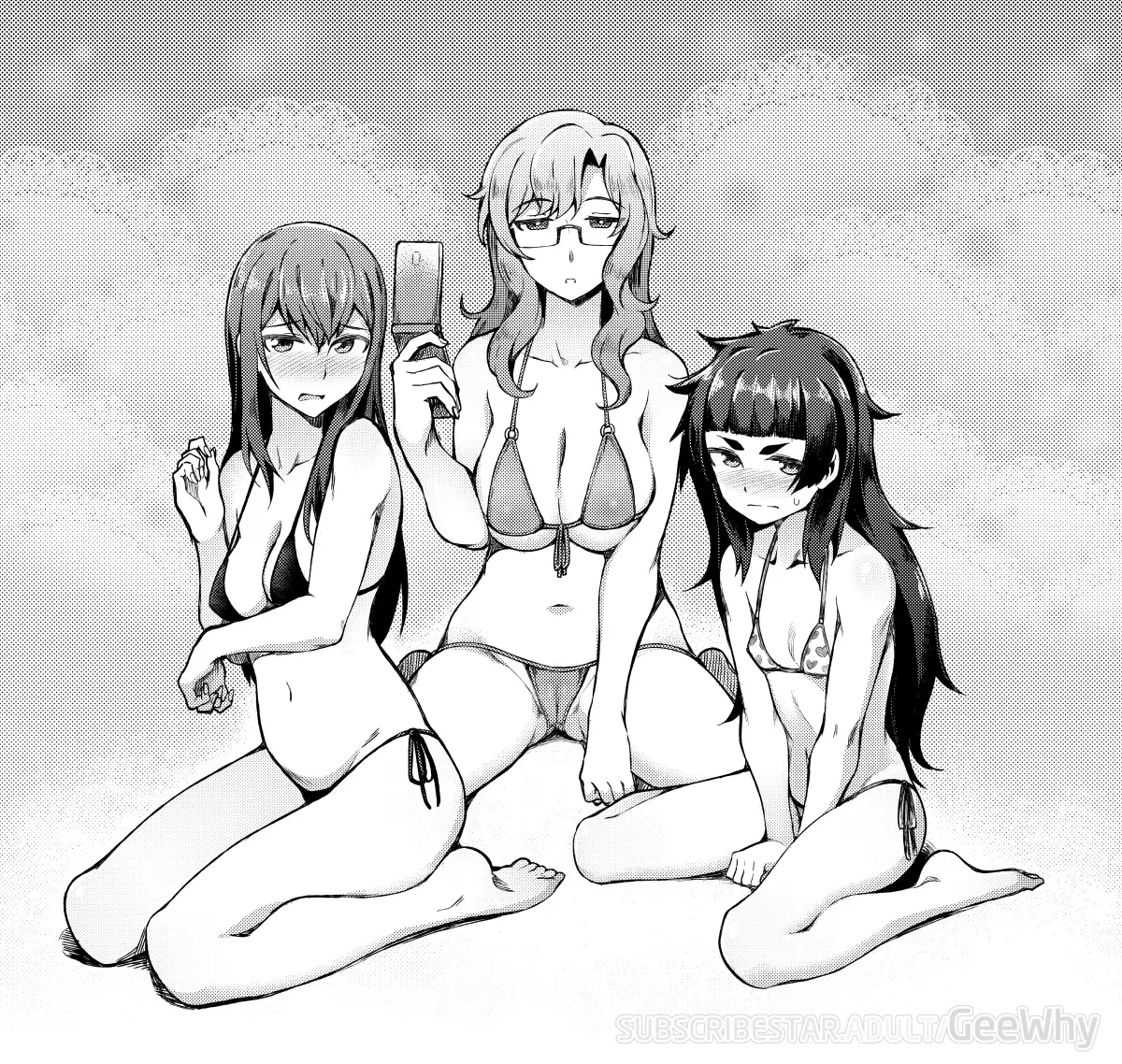 Makise Kurisu, Hiyajou Maho by Geewhy