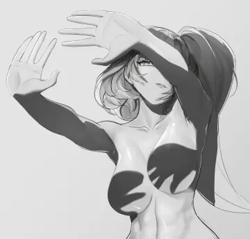 Hand Shadow Covering Breasts (Meme)