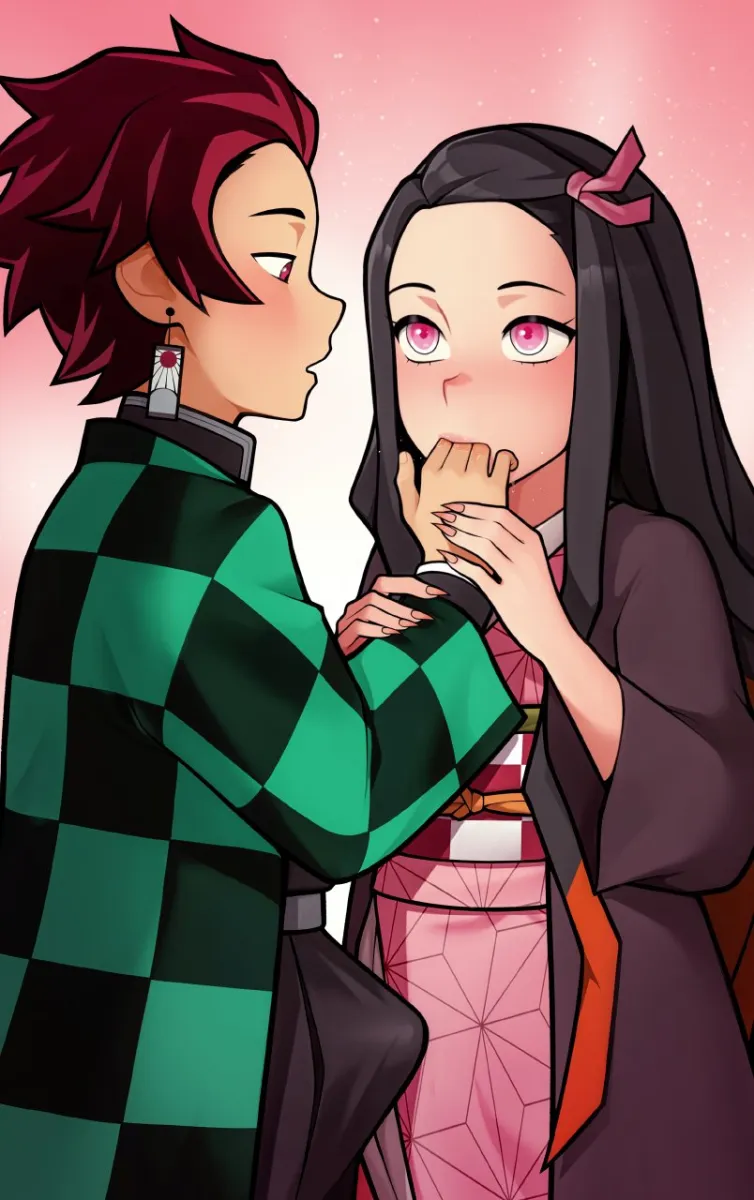 Kamado Nezuko, Kamado Tanjirou by Loodncrood
