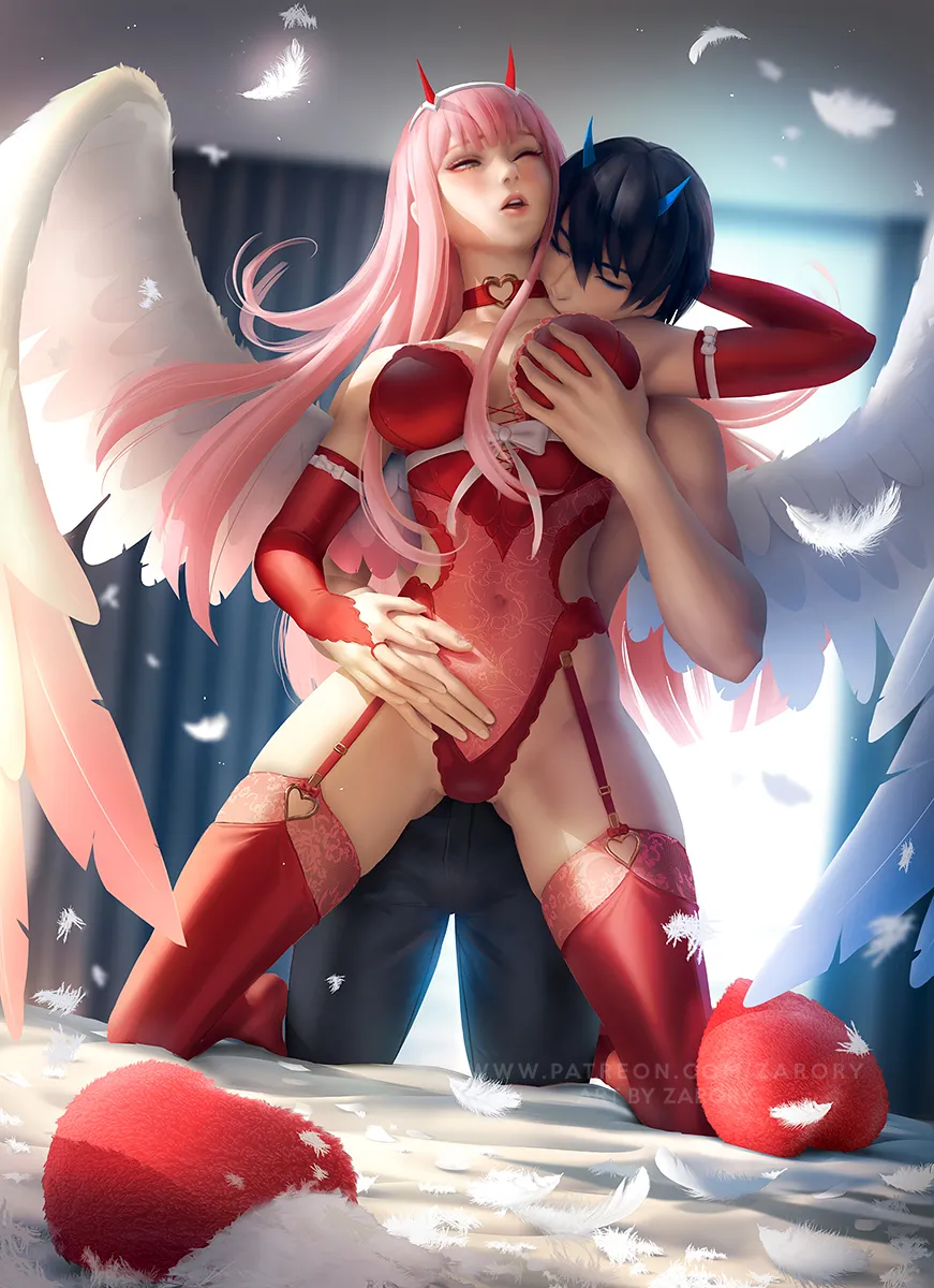 Zero Two (Darling In The Franxx), Hiro (Darling In The Franxx) by Zarory