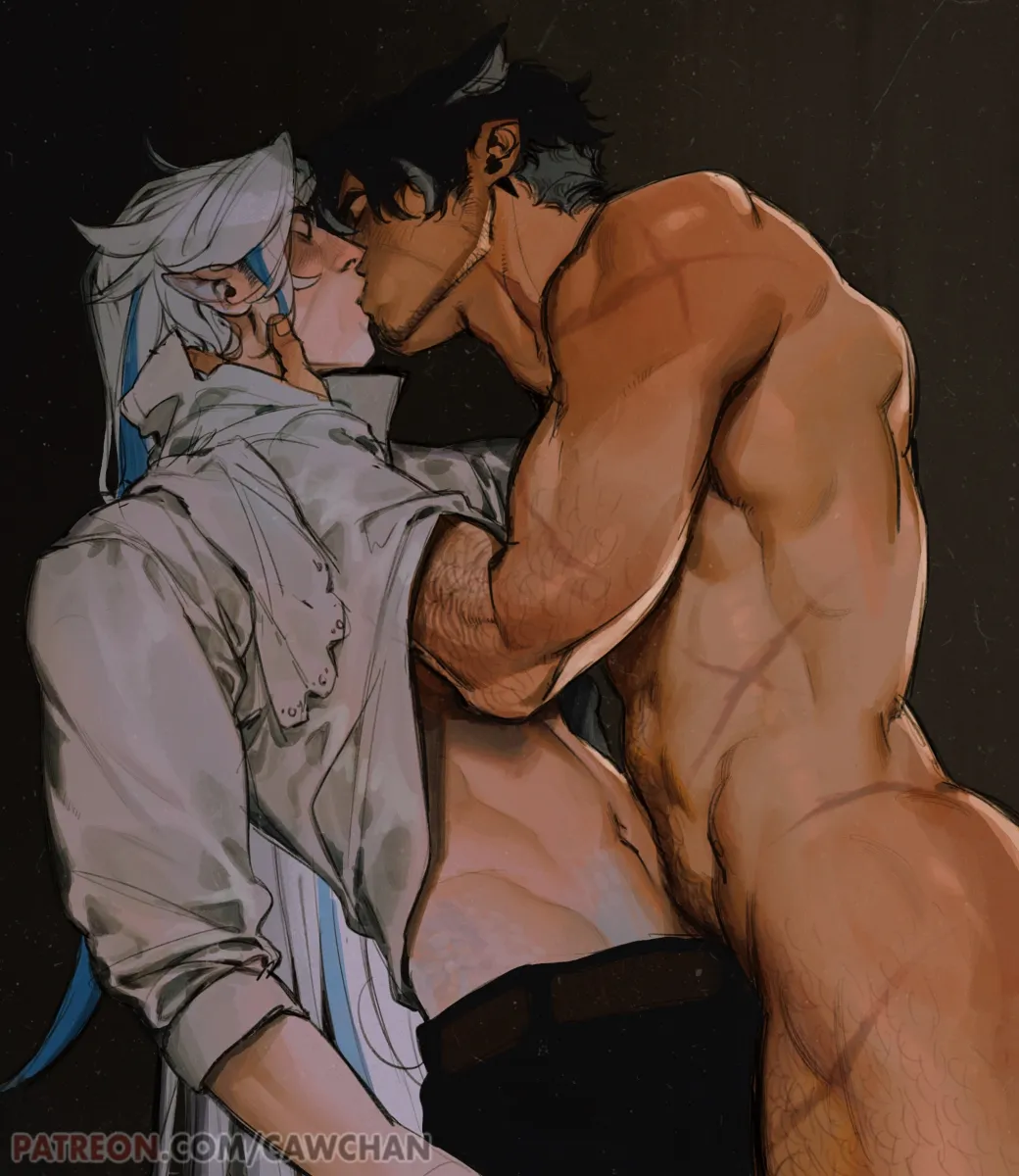 Neuvillette (Genshin Impact), Wriothesley (Genshin Impact) by Cawchan