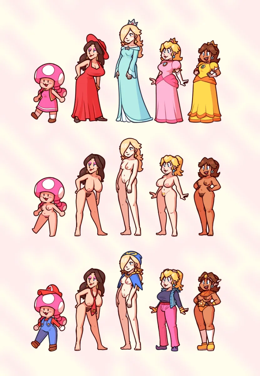 Princess Peach, Mario by Nikoto