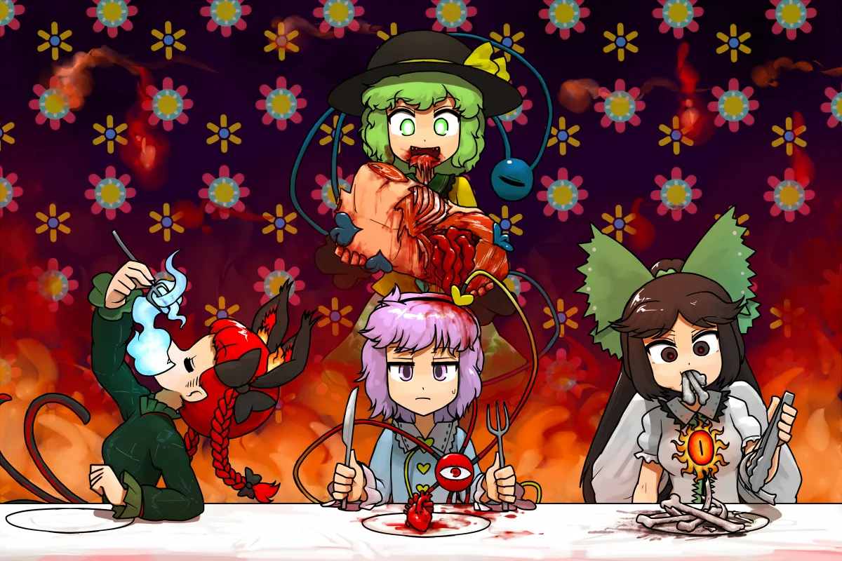 Komeiji Koishi, Komeiji Satori by Ninniku (Ninnniku105)