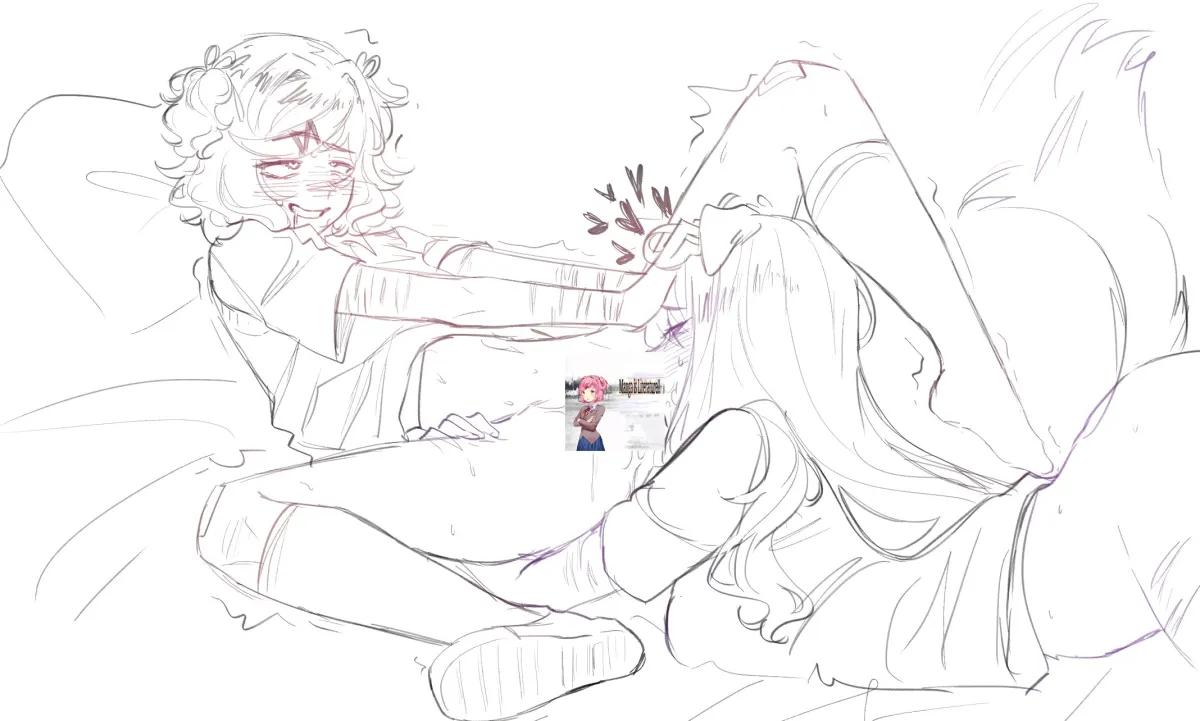 Natsuki (Doki Doki Literature Club), Yuri (Doki Doki Literature Club) by Pockiseisont