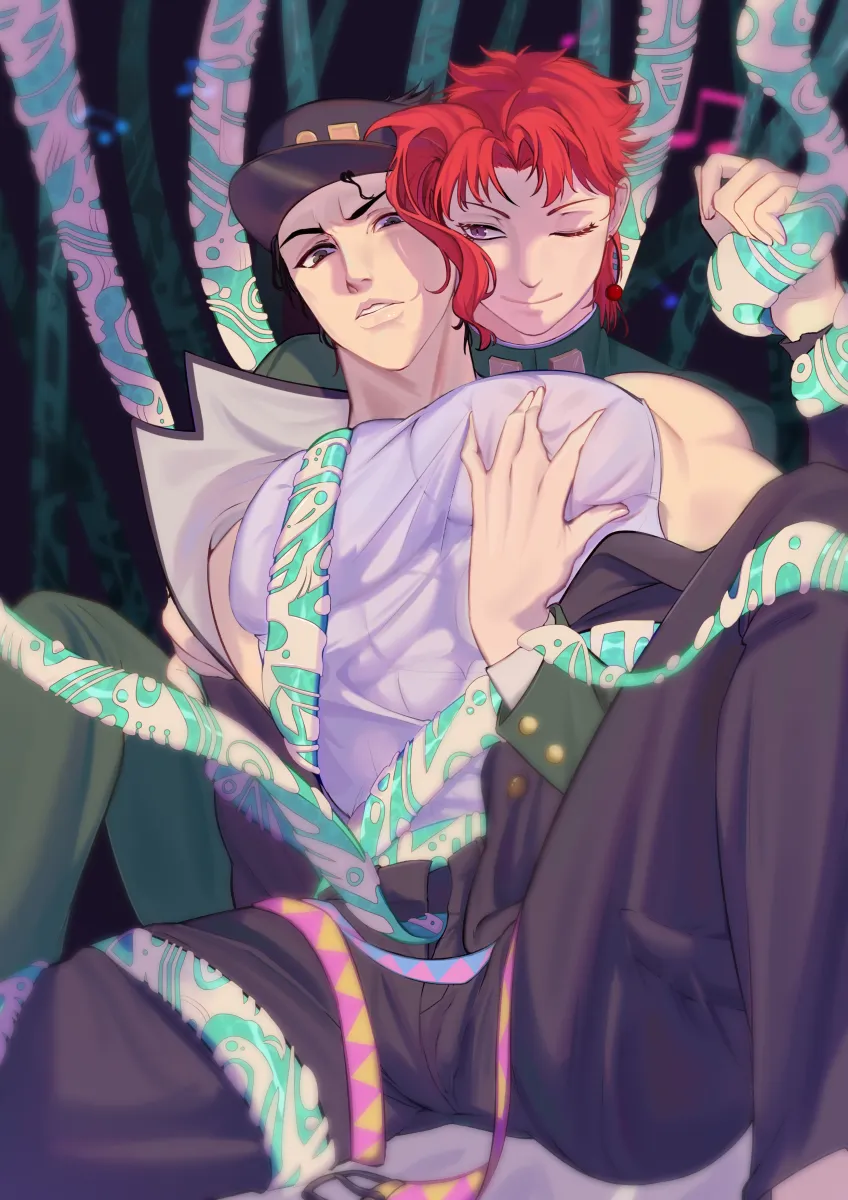 Kujo Jotaro, Kakyoin Noriaki by Buzhengjingamaojiang