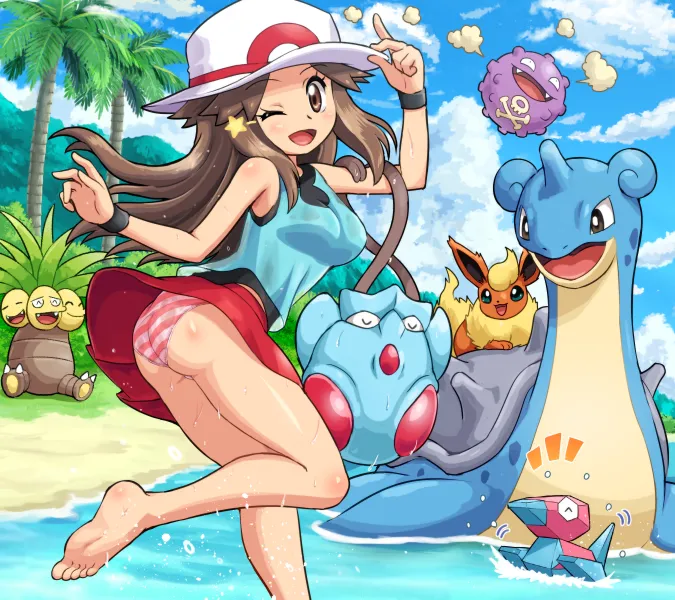 Leaf (Pokemon), Flareon by Pokemoa