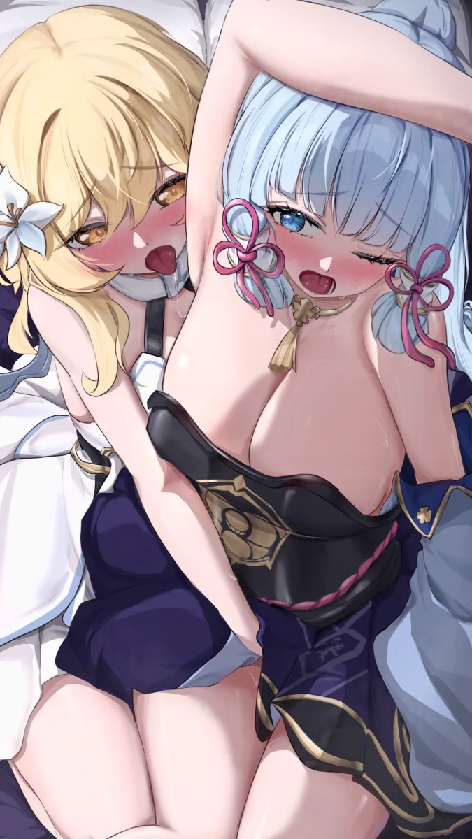 Lumine (Genshin Impact), Kamisato Ayaka by Eoum