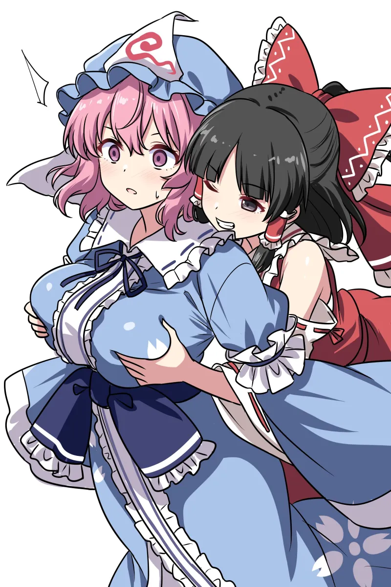 Hakurei Reimu, Saigyouji Yuyuko by Rise (Rise19851203)