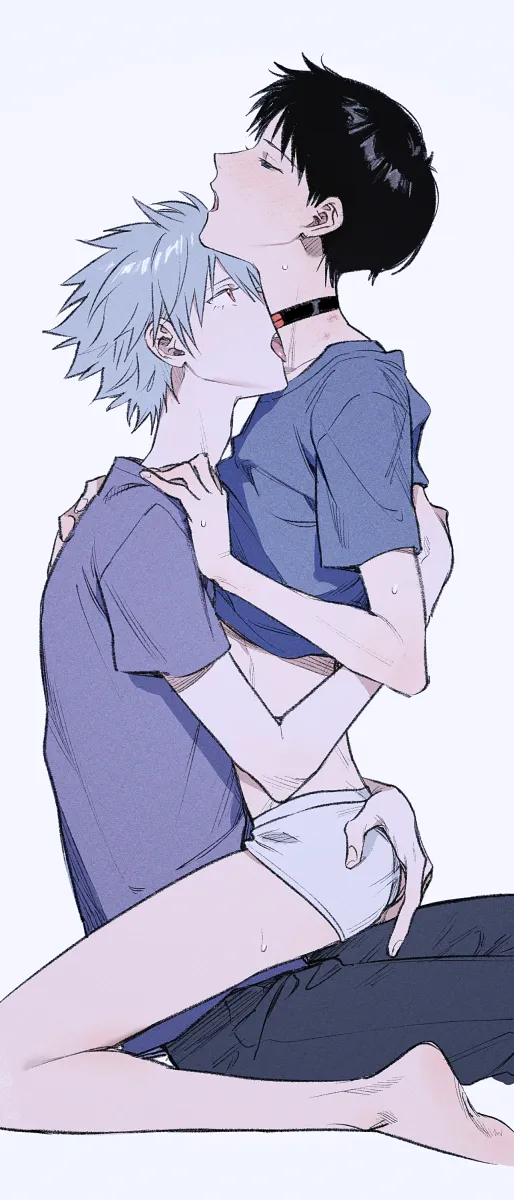 Ikari Shinji, Nagisa Kaworu by Himo (Himodayoo)
