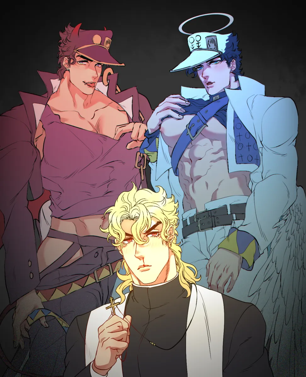 Kujo Jotaro, Dio Brando by Less End