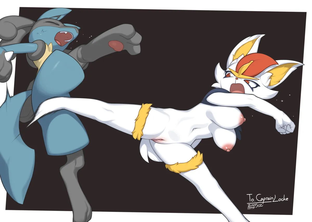 Lucario, Cinderace by Zinfyu