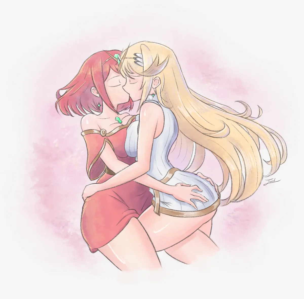 Pyra (Xenoblade), Mythra (Xenoblade) by Itsjarrrd