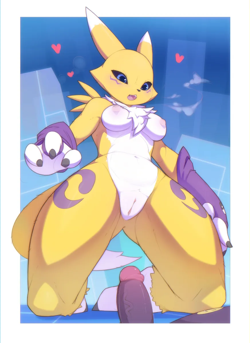 Renamon, Impmon by Kekitopu