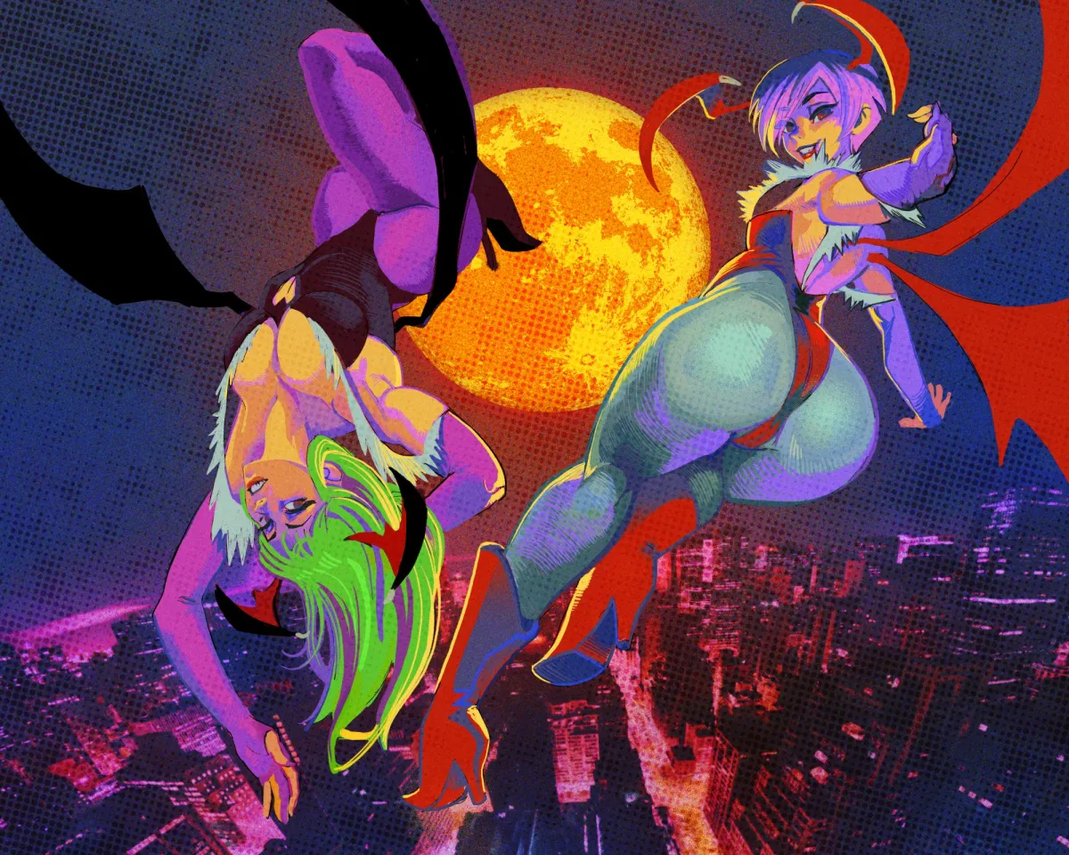 Morrigan Aensland, Lilith (Darkstalkers) by Neal D. Anderson