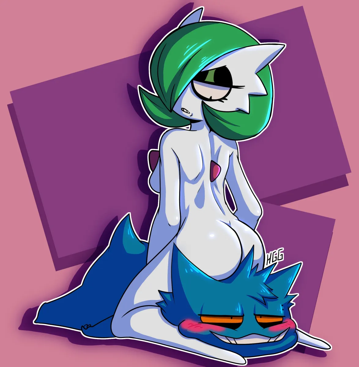 Gardevoir, Gengar by Hirogearguy