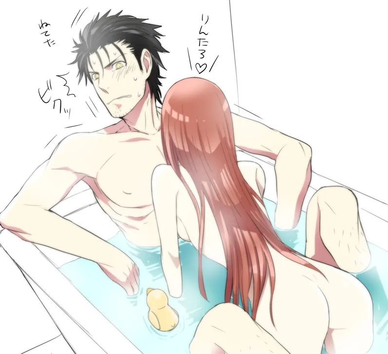 Makise Kurisu, Okabe Rintarou by Kzouzou
