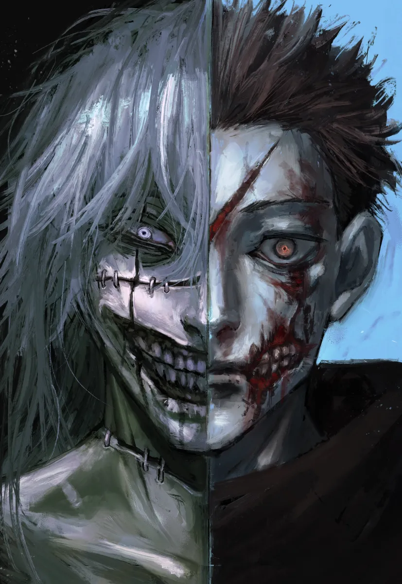 Itadori Yuji, Mahito (Jujutsu Kaisen) by Kyezzzz